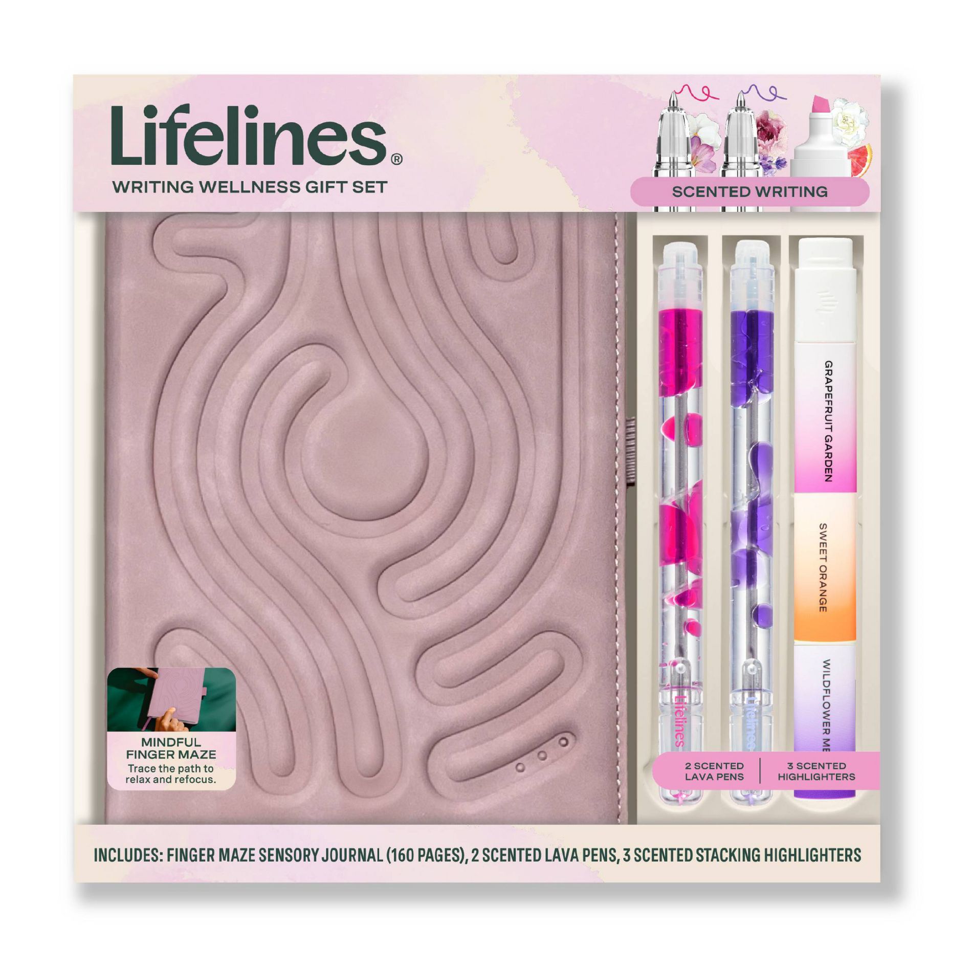 Lifelines Writing Bundle with Lava Pen and Journal Highlighter Black
