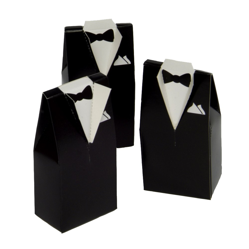 Photos - Other Souvenirs 25ct Tuxedo Shaped Wedding Favor Boxes White