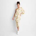 Women's Floral Print One Shoulder Sleeveless Dress - Future Collective™ with Gabriella Karefa-Johnson White
