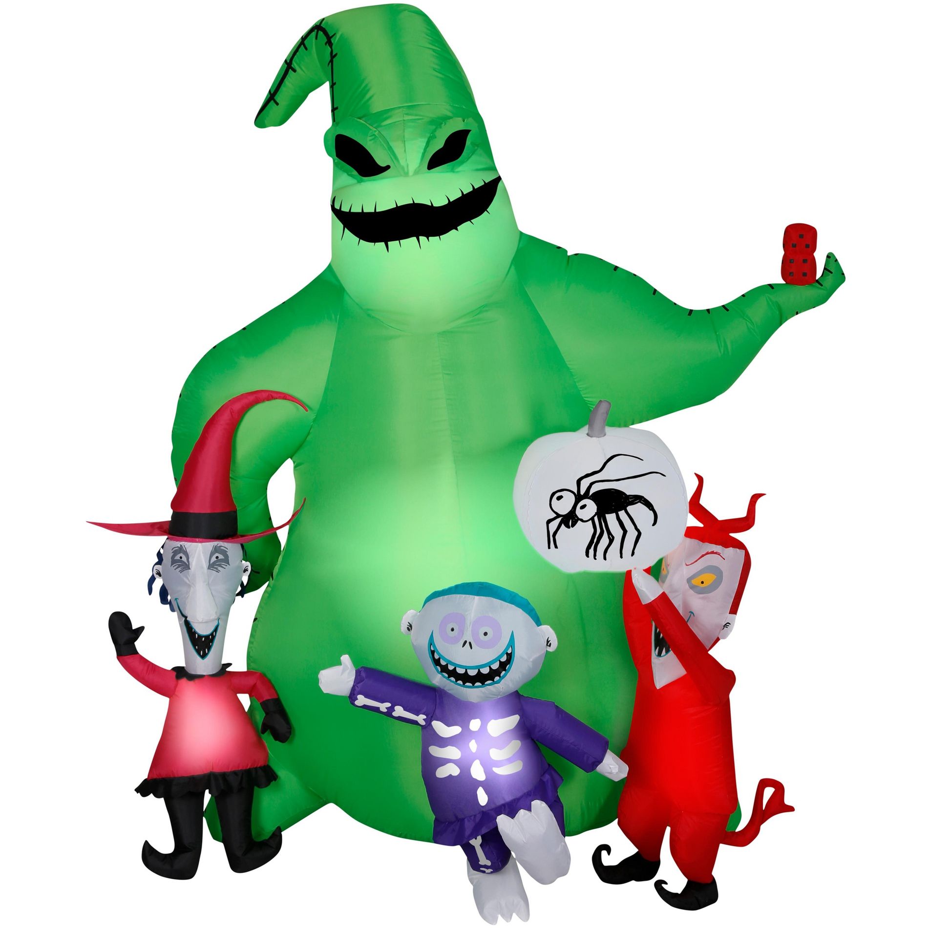 Nightmare Before Christmas Airblown Inflatable Oogie w/Creatures Scene Disney  , 7 ft Tall, Multi