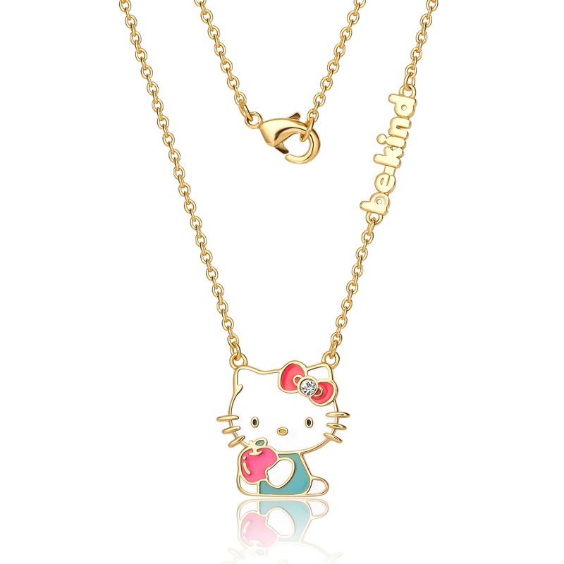 Sanrio Hello Kitty Crystal "BE KIND" Apple Necklace - 18'' Chain, 2 of 3