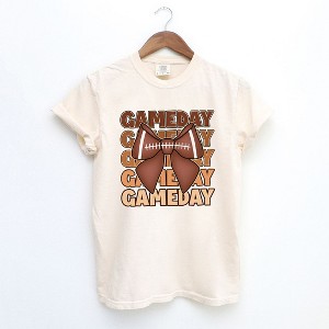 Simply Sage Market Women's Coquette Football Game Day Short Sleeve Garment Dyed Tee - 1 of 4