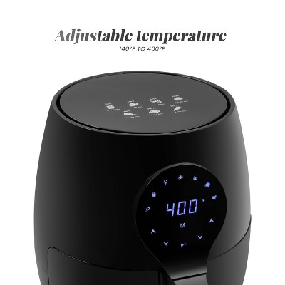 Elite Cuisine 5.3 Qt Black Digital Air Fryer
