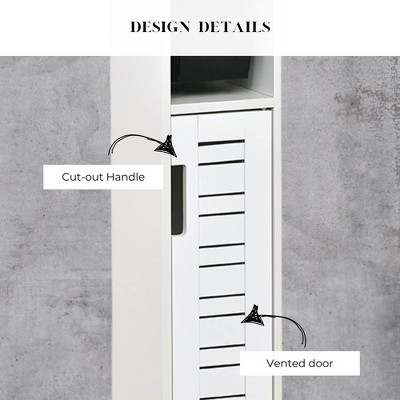 White MDF Slim Bathroom Toilet Paper Holder Cabinet