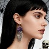Vintage Gothic Skeleton Rose Earrings - Skull with Holding Hand Dangle Design, Punk Halloween Party Jewelry for Women - 4 of 4