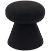 Meridian Furniture,Drum Faux Shearling Teddy Fabric Ottoman/Stool - 3 of 4