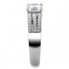 Slickblue Clear Cubic Zirconia Stainless Steel Ring with Polished Finish - Square Engagement Ring for Women, Size 5-10 - 2 of 4