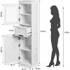 67" Tall Bathroom Cabinet with Doors & Flip Wood Drawer, Storage Cabinet with Adjustable Shelves, Freestanding Organizer for Kitchen, Pantry - 2 of 4