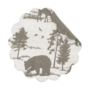 C&F Home Henderson Hideaway Round Woven Reversible Rustic Winter Wilderness Placemat Set of 6 - 1 of 4