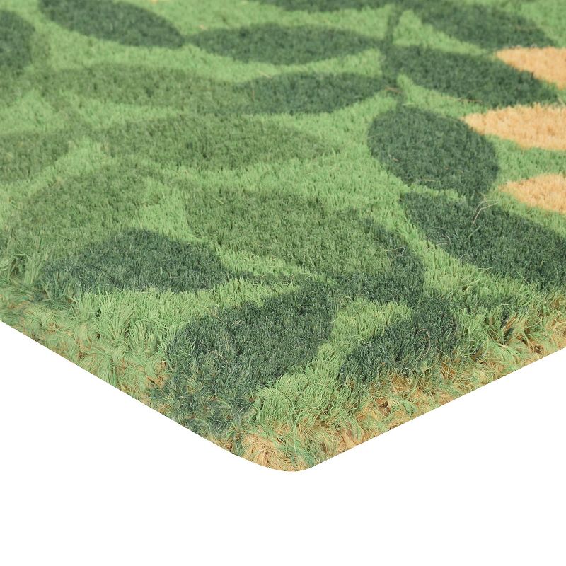1&#39;6&#34;x2&#39;6&#34; HomeTrax Coir Mat Doormat - Green Leaf, 2 of 3