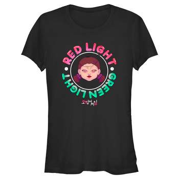 Juniors Womens Squid Game Red Light Green Light Doll T-Shirt