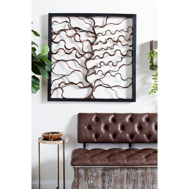 Wood Tree Branch Wall Decor with Black Frame Brown - Olivia & May, 1 of 12