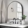 1-Piece 30 In.H x 27 In.W Aluminum Alloy Thin Edged Right Angled Arch Black Hanging Mirror Wall Mirror - 2 of 4