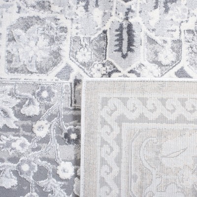 Alhambra 4' x 6' Cream and Grey Synthetic Area Rug