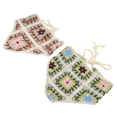 Unique Bargains Knitted Triangle Bandanas 2 Pcs