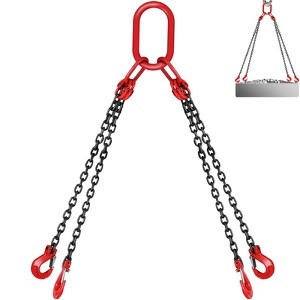 VEVOR Chain Sling, 5/16 inch x 5 ft Lifting Chains with Hooks, G80 Engine Chain Hoist Lifts, 11000 lbs/5 Ton Capacity, Black&Red - 1 of 4