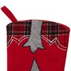 Northlight 18.5" Country Rustic Red and Black Plaid Cowboy Boot Christmas Stocking - 3 of 4