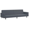 vidaXL 2-Piece Convertible Sofa Bed Set with Footstool in Luxurious Dark Gray Velvet, Versatile Furniture for Living Room or Den - 3 of 4