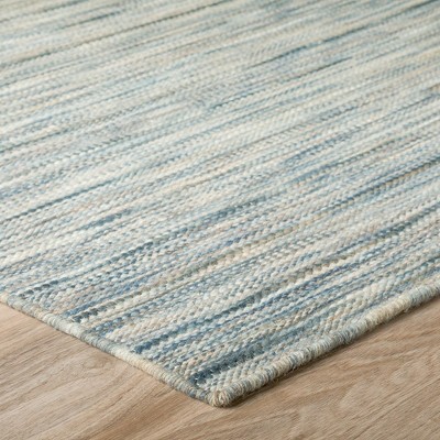 Navy Flat-Woven Handmade Wool Rectangular Rug, 8' x 10'