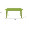 HomeRoots 60" Chartreuse Solid Wood Dining Table - 3 of 4