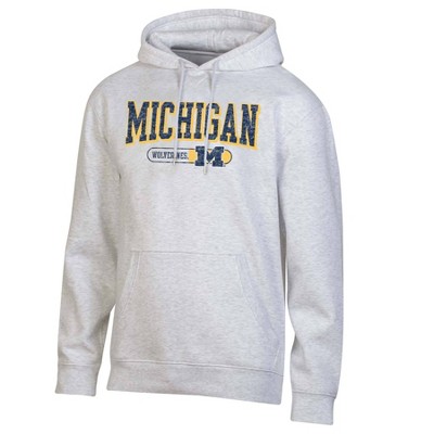 NCAA Michigan Wolverines Gray Fleece Hooded Sweatshirt