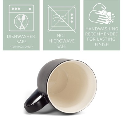 White and Black Ceramic 12oz Coffee Mug with Winter Design