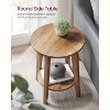 Side Table, Small Round End Table with Lower Shelf, Nightstand for Small Spaces, Living Room, Bedroom - 4 of 4