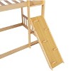 NicBex Twin over Twin Bunk Bed Pine Bed Frame with Climbing Ramp, Ladder and Full Length Guardrail, Space Saving, No Box Spring Required - 4 of 4