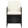 vidaXL Outdoor Dining Chair Set of 2 Black and Cream White Steel Frame - 3 of 4