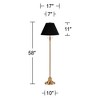 360 Lighting Dyna 58" Antique Brass Black Mushroom Shade Floor Lamp - 4 of 4