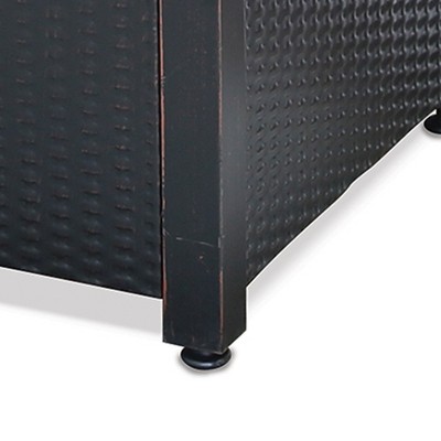 Medium Brown Steel Propane Fire Pit Table with Lava Rocks