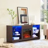 XIYUYEU Modern TV Stand with Glass Shelves & Electric Fireplace,LED Lights Entertainment Console Tabe for TV - 2 of 4