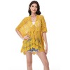Anna-Kaci Women's Open Front Crochet Cover-Up with Floral Pattern and Short Sleeves - 4 of 4