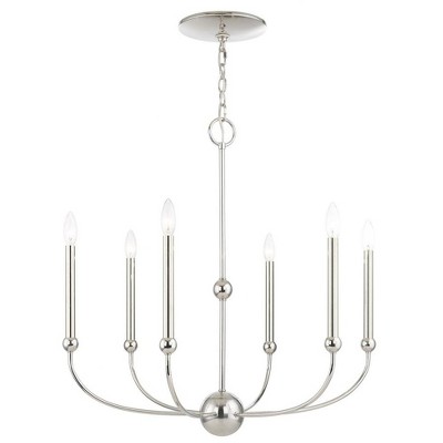 Livex Lighting Cortlandt 6 - Light Chandelier in  Polished Nickel