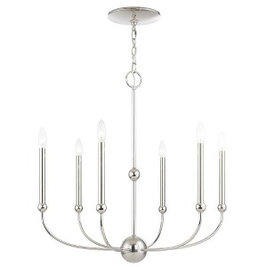 Livex Lighting Cortlandt 6 - Light Chandelier in  Polished Nickel - 1 of 1
