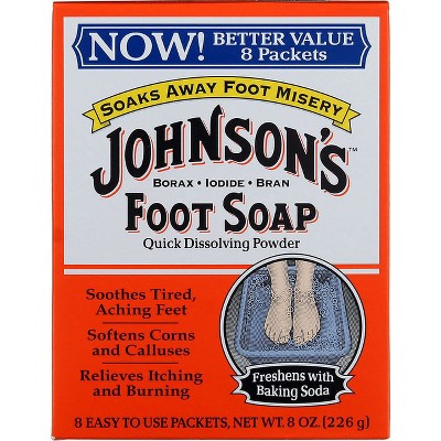 Johnson's Bath Soaks Quick Dissolving Foot Soap Powder 8ct