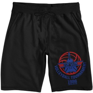 Top Gun Classic Movie Neon Logo Men's Black Sleep Pajama Shorts - 1 of 4