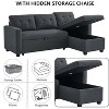 SKRAN 4 in 1 Convertible Sleeper Sofa Bed, L Shaped Sectional Couch with Storage, with Pullout Bed, for Living Room, Dorm, Office, Apartment - 4 of 4