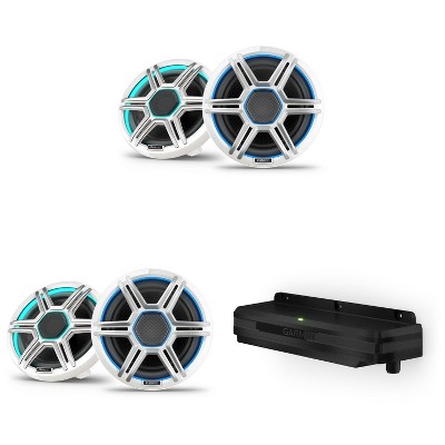 Garmin Fusion 2 Pairs Apollo AP-FL77SPW 7.7" LED Marine Speakers Sport Grills, White, Pair with Garmin Spectra LC302 3-Zone LED lighting Controller...