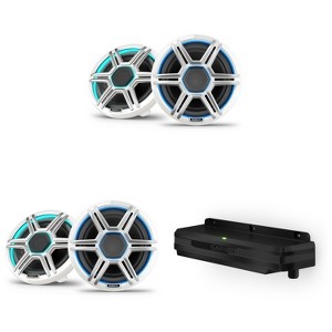 Garmin Fusion 2 Pairs Apollo AP-FL77SPW 7.7" LED Marine Speakers Sport Grills, White, Pair with Garmin Spectra LC302 3-Zone LED lighting Controller... - 1 of 4