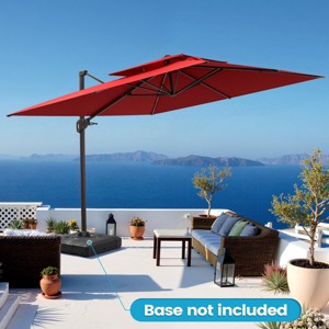 Crestlive Products 10FT Square Double Top Cantilever Umbrella Outdoor UV30+ 360 Degree Rotation Offset Umbrella 6 Heights Adjustable - 1 of 4
