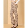 INSPIRE CHIC Women's Plaid Elastic Waist Casual Work Office Long Pants - 4 of 4
