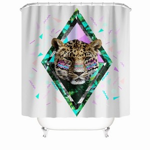 Prismatic Tiger Head Shower Curtains for Bathroom Waterproof Fabric Bath Curtain Durable Soft Stylish Bathroom Decor 72x72 Inch - 1 of 1