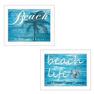 Beach Life Collection 2-Piece Vignette By Cindy Jacobs, Printed Wall Art, Ready To Hang Framed Poster, White Frame - 1 of 1