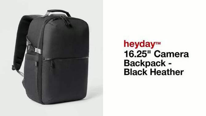 16.25&#34; Camera Backpack - heyday&#8482; Black Heather, 6 of 7, play video