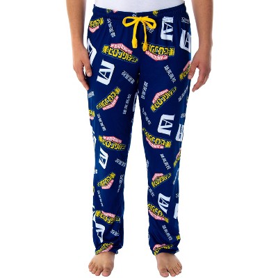 Seven Times Six My Hero Academia Womens' Allover Print Design Sleep Lounge Pajama Pants Blue