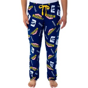 Seven Times Six My Hero Academia Womens' Allover Print Design Sleep Lounge Pajama Pants Blue - 1 of 4