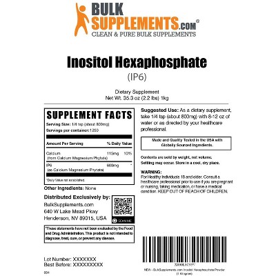 BulkSupplements Inositol Hexaphosphate (IP6) Powder