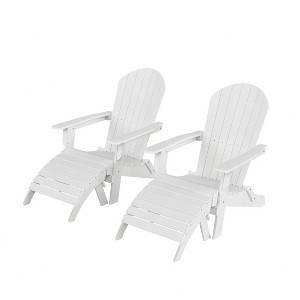 WestinTrends Tuscany HIPS Outdoor Patio Folding Adirondack Chairs with Ottomans (4-Piece Conversation Set) - 1 of 4