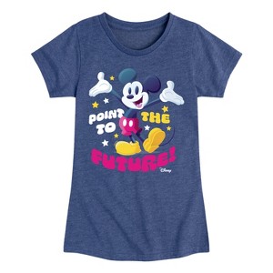 Girls' - Disney - Mickey Point To The Future Fitted Short Sleeve Graphic T-Shirt - 1 of 4
